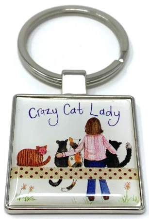 Brelok do kluczy K28 Crazy Cat Lady Kociara - Alex Clark