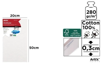 Tablica malarska 20x50x0,3cm 280G/m2 - Artix