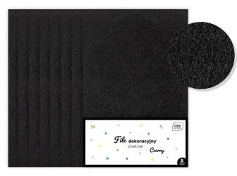 Filc dekoracyjny 8szt czarny - INTERDRUK