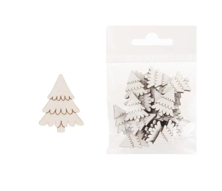 Dekoracja drewniana 24szt Drzewko - Cresco
