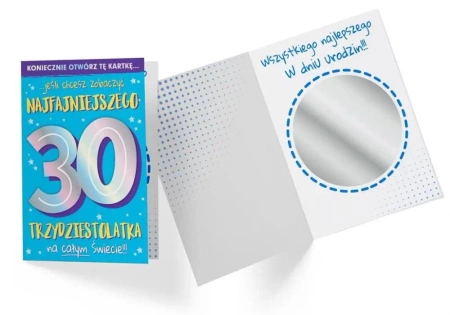 Karnet B6 DK-922 Urodziny 30 lusterko - Kukartka