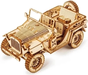 Puzzle Drewniane 3D Jeep Wojskowy - Robotime