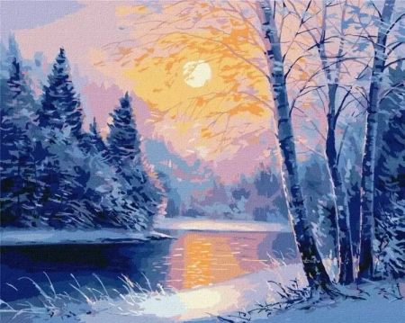 Malowanie po numerach - Zimowy wieczór 40x50cm - Ideyka