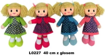 Lalka pluszowa z głosem 40cm L0227 1szt.mix - Sun-Day