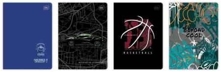 Zeszyt A5/32K kratka M 70g UV Boys mix (10szt) - INTERDRUK