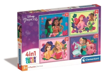 Puzzle 4w1 Super Kolor Disney Princess - Clementoni