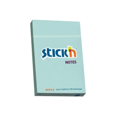 Notes samoprzylepny 76x51 mm niebieski pastel 100 kartek - STICKN