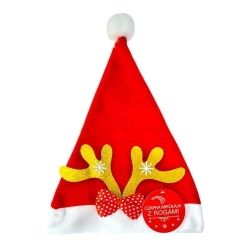 Czapka mikołaja ze złotymi rogami - MCD