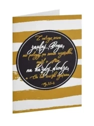 Kartka składana - Z całego serca zaufaj złocona - Szaron