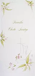 Karnet Chrzest DL C07 - Krzyż dziewczynka - MAK