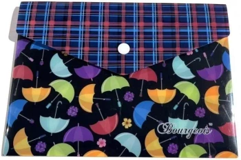 Teczka A5+ plastikowa z klipsem Parasolki - Fresh