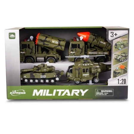 Zestaw wojskowy z czołgiem i ciężarówkami 4el - Lena