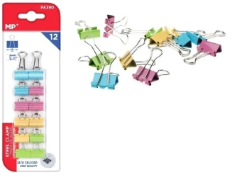 Klipsy biurowe kolorowe 12szt - MP Main Paper