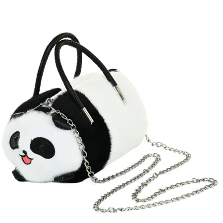 Torba pluszowa Panda czarno biała 20cm - Leantoys