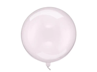 Balon Kula transparentny róż 40cm - PartyDeco