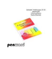 Zakładki indeksujące 12x45mm 5x25szt papierowe - Penword