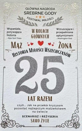Karnet 25 rocznica ślubu (srebrna) - YEKU