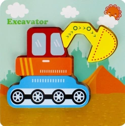 Układanka drewniana koparka 4 elementy - Mega Creative