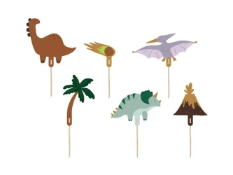 Toppery na tort Dinozaury 8-12 cm 6szt - PartyDeco