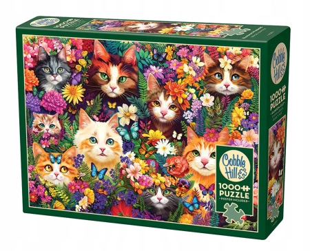 Cobble Hill Puzzle 1000 el. Koty wśród kwiatów