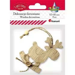 Drewniana zawieszka łoś na biegunach 2szt - Titanum