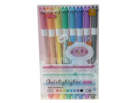 Flamastry dwustronne 8 kolorów - ADAR