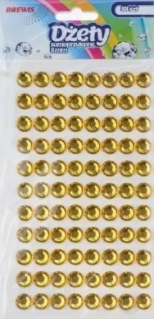 Dżety samoprzylepne złote 8mm 88szt - Brewis