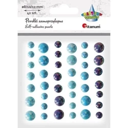 Perełki samoprzylepne niebieskie 42szt - Titanum