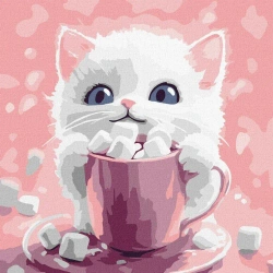 Malowanie po numerach -Kakao dla kota 1 Kids 30x30 - Ideyka