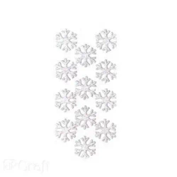 Naklejki brokatowe 3D śnieżynki 12szt - Dalprint