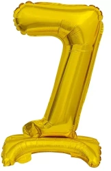 Balon foliowy B&C cyfra 7 stojący złoty 38cm - Godan