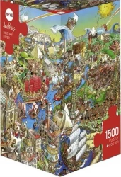 Puzzle 1500 elementów. Rzeka historii, Prades + plakat