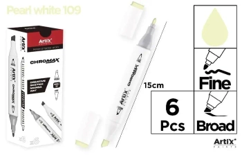 Marker Chromax z 2 końcówk. pearl white 109 (6szt) - Artix