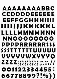 Naklejki papierowe ABC czarne - Alfabet (A1) - Fandy