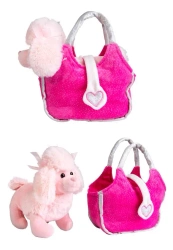 Pluszowy Pies pudel różowy w torebce - Norimpex