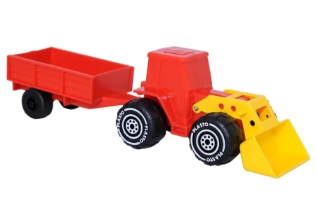 Traktor z ładowaczem i przyczepką 34cm - Plasto