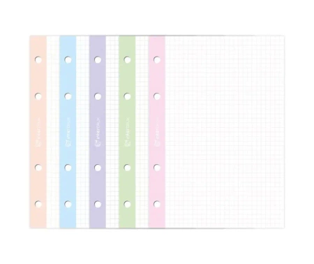 Wkład do segregatora A4/50K kratka kolor m. (5szt) - INTERDRUK