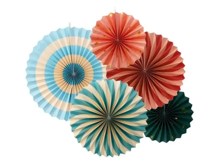 Rozety dekoracyjne Cyrk 26-43cm 5szt - PartyDeco