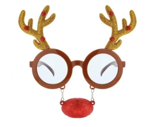 Okulary Renifer z nosem i rogami - Godan