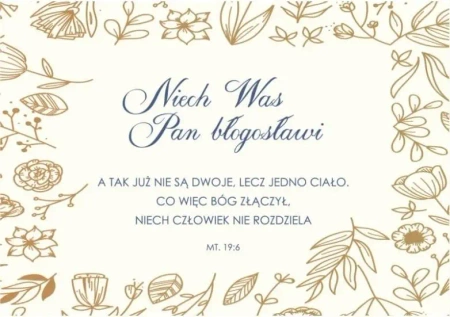 A Kartka Składana Ślub - Niech Was Pan - Szaron