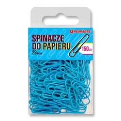 Spinacze do papieru 28mm jasnoniebieskie - Penmate