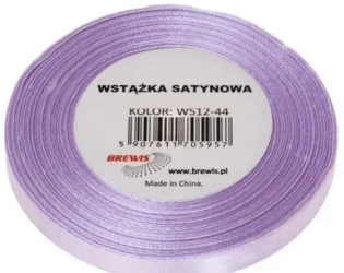 Wstążka satynowa jasny lawendowy 12mm x 32m - Brewis