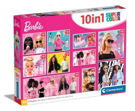 Puzzle 10w1 Super Kolor Barbie - Clementoni