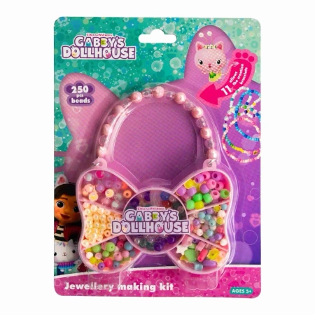 Zestaw koralików Gabby's Dollhouse Motyl 250 szt. + 2m gumki - ASTRA art-pap