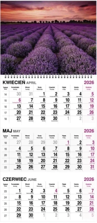 Kalendarz 2026 trójdzielny na spirali MIX - O-press