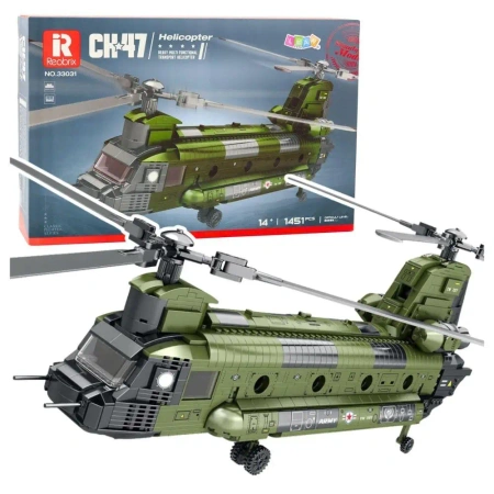 Klocki konstrukcyjne Helikopter wojskowy Chinook - Leantoys