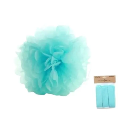 Ozdoba papierowa pompon lazurowa 25cm 3szt - Penword
