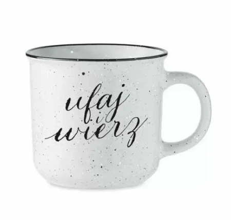 Kubek vintage - Ufaj wierz - Szaron