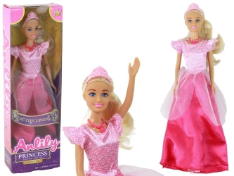 Lalka księżniczka w różowej sukience - Leantoys