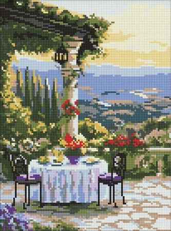 Diamentowa mozaika - Malownicza kolacja 30x40cm - Ideyka